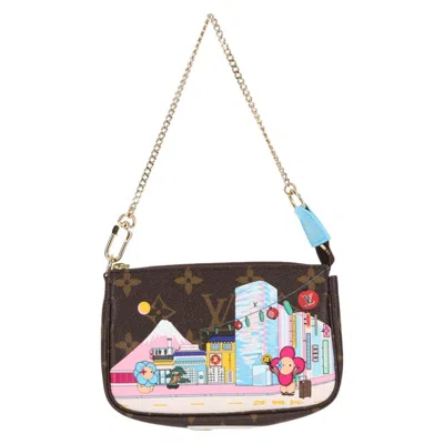 Pre-owned Louis Vuitton Mini Pochette Accessoires Canvas Clutch Bag () In Brown