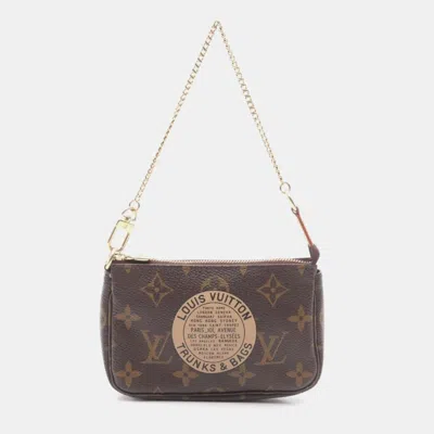 Pre-owned Louis Vuitton Mini Pochette Accessoires Monogram In Brown