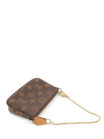 Pre-owned Louis Vuitton Mini Pochette Accessoires Monogram-pattern Tote Bag In Brown