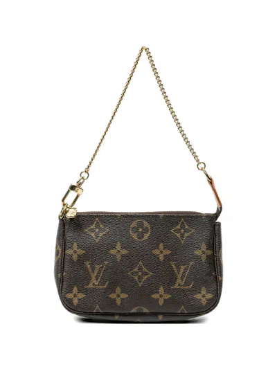 Pre-owned Louis Vuitton Mini Pochette Accessoires Pouch In Brown