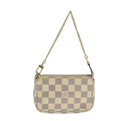 Pre-owned Louis Vuitton Mini Pochette Accessoires White Canvas Clutch Bag ()