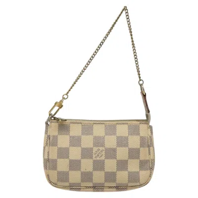 Pre-owned Louis Vuitton Mini Pochette Accessoires White Canvas Clutch Bag ()