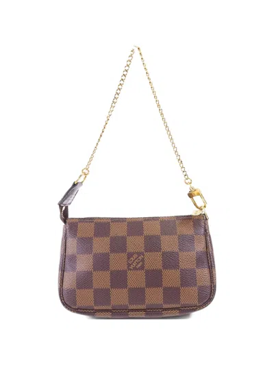Pre-owned Louis Vuitton Mini Pochette Accessories Shoulder Bag In Brown