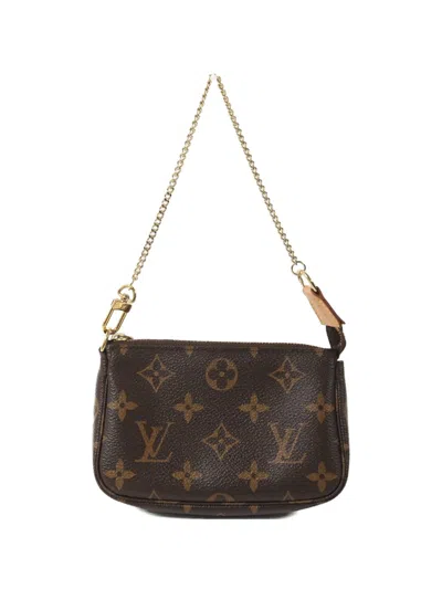Pre-owned Louis Vuitton Mini Pochette Monogram Canvas Shoulder Bag In Brown