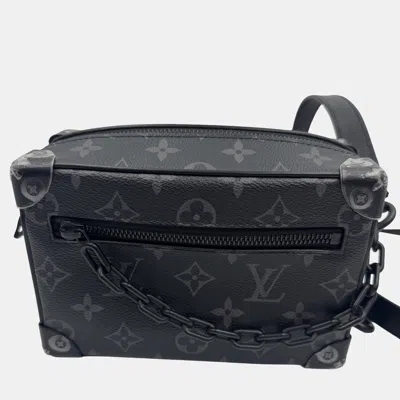 Pre-owned Louis Vuitton Mini Soft Trunk Monogram Eclipse Canvas Shoulder Bag In Black