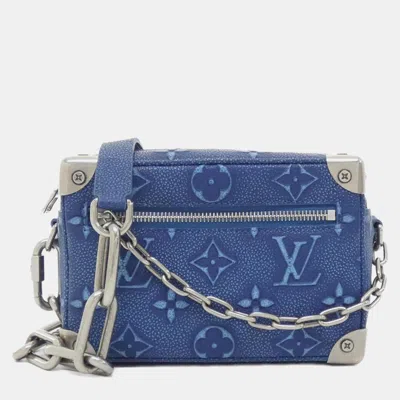 Pre-owned Louis Vuitton Mini Soft Trunk Shoulder Bag In Blue