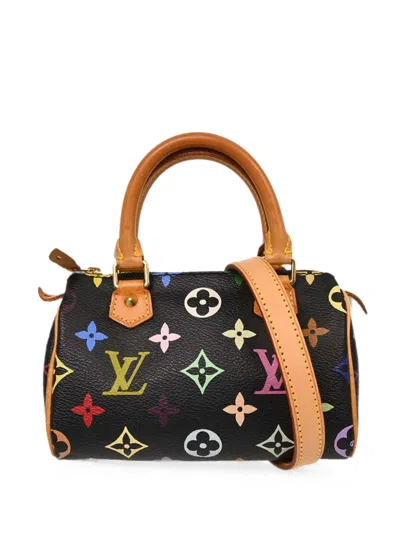 Pre-owned Louis Vuitton Mini Speedy Multicolor Tote Bag In Black
