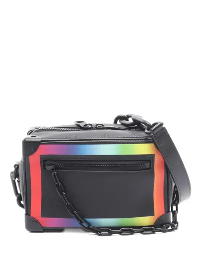 Pre-owned Louis Vuitton Mini Taiga Soft Trunk Messenger Bag In Black