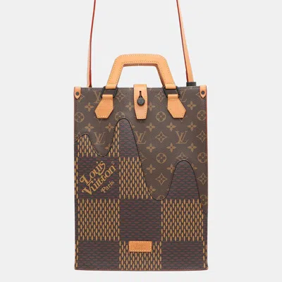 Pre-owned Louis Vuitton Mini Tote Noir Damier Ebene Canvas Giant Monogram In Black