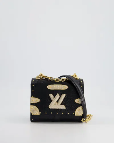 Pre-owned Louis Vuitton Mini Twist Bag In Lizard Leather With Crystal Details And Gold Hardware Rrp £12950 In Black