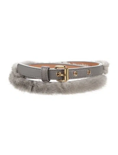 Pre-owned Louis Vuitton Mink Waist Belt In Grey