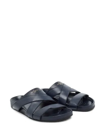 Pre-owned Louis Vuitton Mirabeau Epi Leather Sandals In Blue