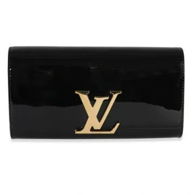 Pre-owned Louis Vuitton Miroir Patent Leather Louise Clutch In Black