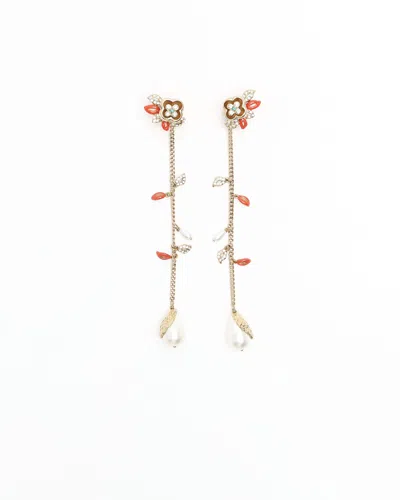 Pre-owned Louis Vuitton Miss Windsor Pearl Dangle Earrings In Multi