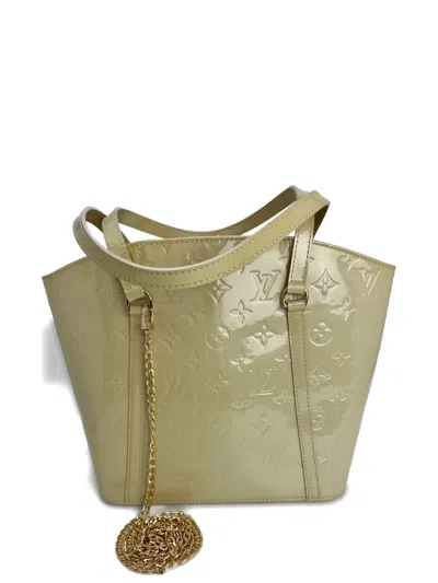 Pre-owned Louis Vuitton Mm Avalon Monogram Leather Tote In Neutral