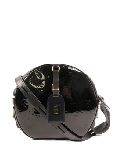 Pre-owned Louis Vuitton Mm Boite Chapeau Souple Monogram Vernis Cross Body Bag In Black