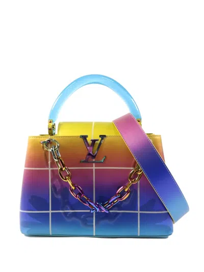 Pre-owned Louis Vuitton Mm Capucines Shoulder Bag In Yellow