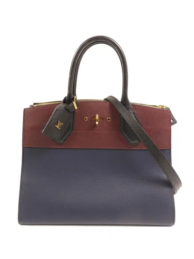 Pre-owned Louis Vuitton Mm City Steamer Tote Bag In Blue
