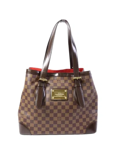 Pre-owned Louis Vuitton Mm Damier Ebène Hampstead Tote Bag In Brown
