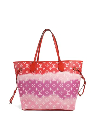 Pre-owned Louis Vuitton Mm Escale Neverfull Monogram Tote Bag In Pink