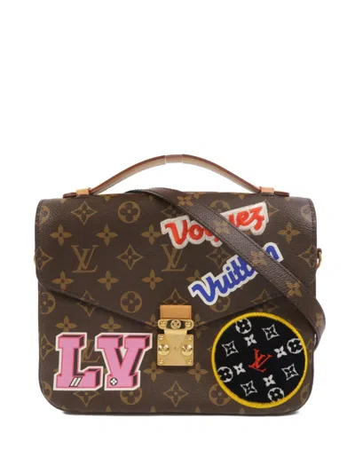 Pre-owned Louis Vuitton Mm Metis Monogram Patches Tote Bag In Brown