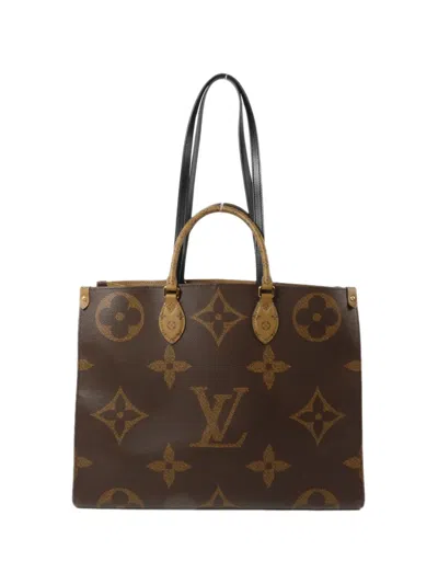 Louis Vuitton Mm Monogram Giant On The Go Tote Bag In Brown