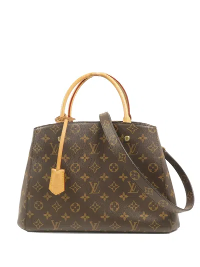 Pre-owned Louis Vuitton Mm Montaigne Two-way Tote Bag In Brown