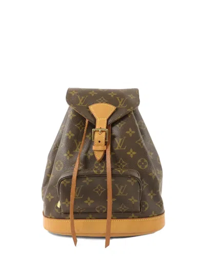 Pre-owned Louis Vuitton Mm Montsouris Monogram Backpack In Brown
