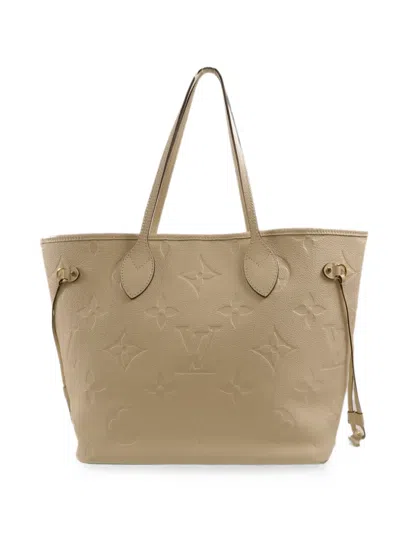 Pre-owned Louis Vuitton Mm Neverfull Monogram Empreinte Tote Bag In Neutrals