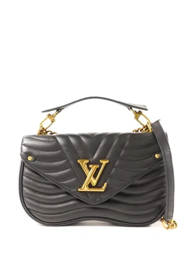 Pre-owned Louis Vuitton Mm New Wave Shoulder Bag In Black