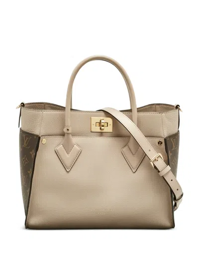 Pre-owned Louis Vuitton Mm On My Side Monogram Tote Bag In Neutral