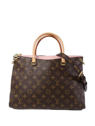 Pre-owned Louis Vuitton Mm Pallas Monogram Tote Bag In Brown