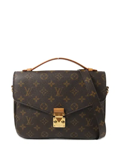 Pre-owned Louis Vuitton Mm Pochette Metis Monogram Crossbody Bag In Brown