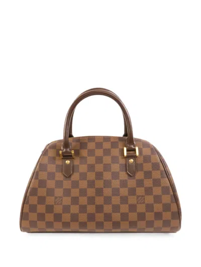 Pre-owned Louis Vuitton Mm Ribera Damier Ebene Handbag In Brown