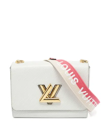 Pre-owned Louis Vuitton Mm Twist Leather Cros Body Bag In White