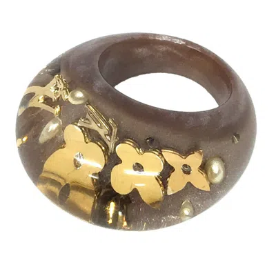Pre-owned Louis Vuitton Mocha Resin Band Ring () In Brown