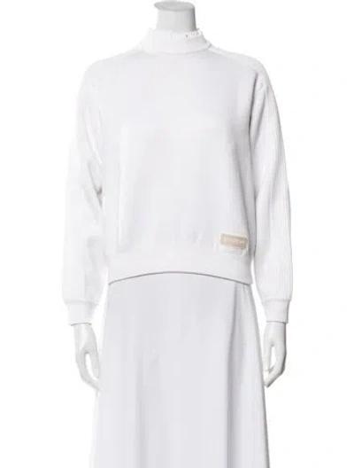 Pre-owned Louis Vuitton Mock Neck Long Sleeve Sweatshirt In White