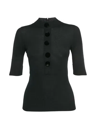 Pre-owned Louis Vuitton Mock-neck T-shirt In Black