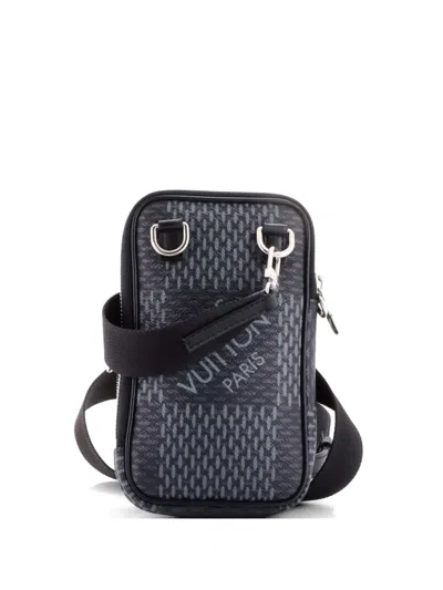 Pre-owned Louis Vuitton Modular Pouch Limited Edition Damier Graphite 3d Crossbody Bag In Black
