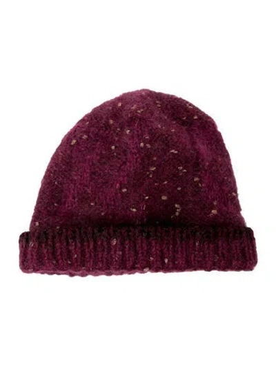 Pre-owned Louis Vuitton Mohair Beanie In Purple
