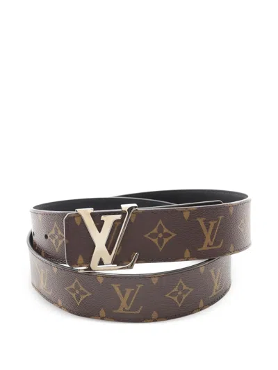 Pre-owned Louis Vuitton Monogram 40mm Reversible Belt In Black