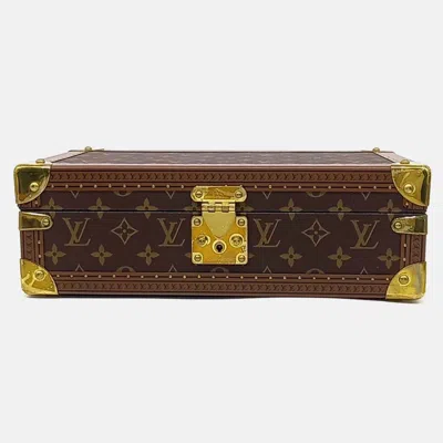 Pre-owned Louis Vuitton Monogram 8 Watch Case In Brown