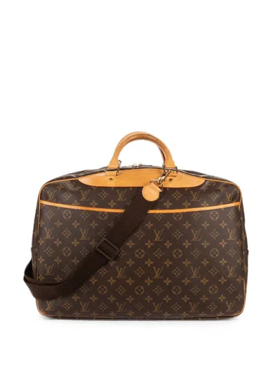 Pre-owned Louis Vuitton Monogram Alizé 24h Travel Bag In Brown