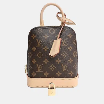 Pre-owned Louis Vuitton Monogram Alma Brown Canvas Backpack