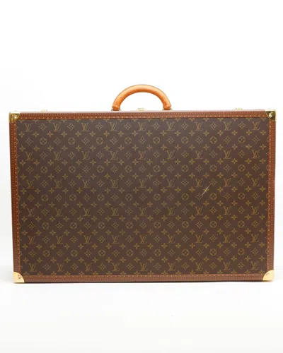 Pre-owned Louis Vuitton Monogram Alzer 75 Hardsided Luggage Bag In Brown