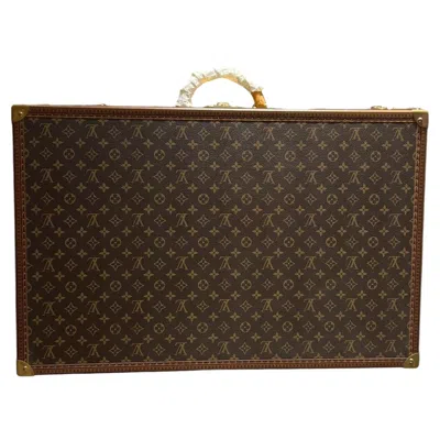 Pre-owned Louis Vuitton Monogram Alzer75 Trunk Hard Suitcase Luggage In Black