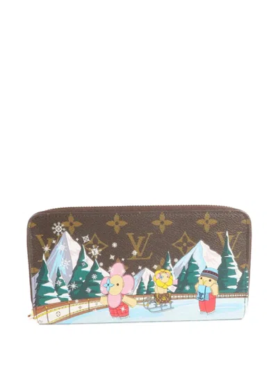 Pre-owned Louis Vuitton Monogram Animation Zippy Wallet In Brown