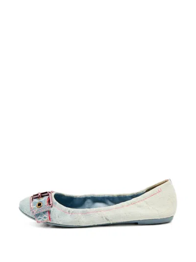 Pre-owned Louis Vuitton Monogram Ballet Flats In Blue