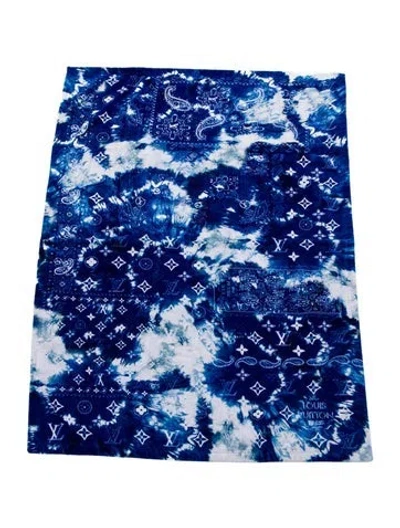 Pre-owned Louis Vuitton Monogram Bandana Beach Towel In Blue