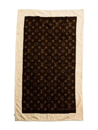 Pre-owned Louis Vuitton Monogram Bath Towel In Brown